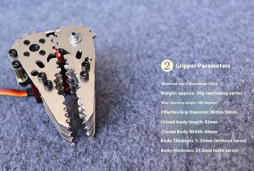 Robottankgrijper, robotarm, aluminium grijper