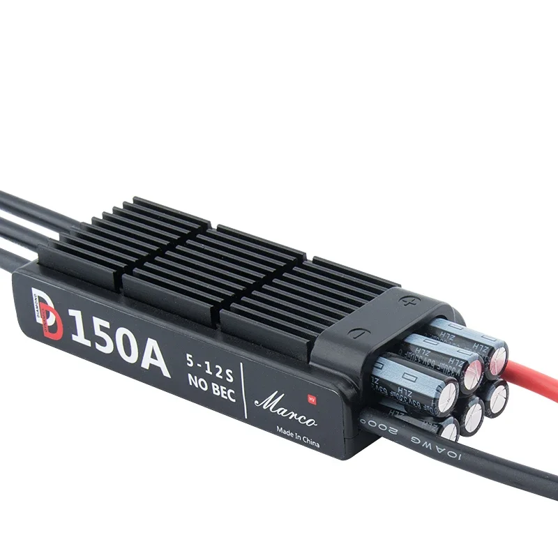 

DD 150A brushless ESC supports 5-12S Supports brushless motors with a maximum speed of 210K erpm for RC s and hydrofoils