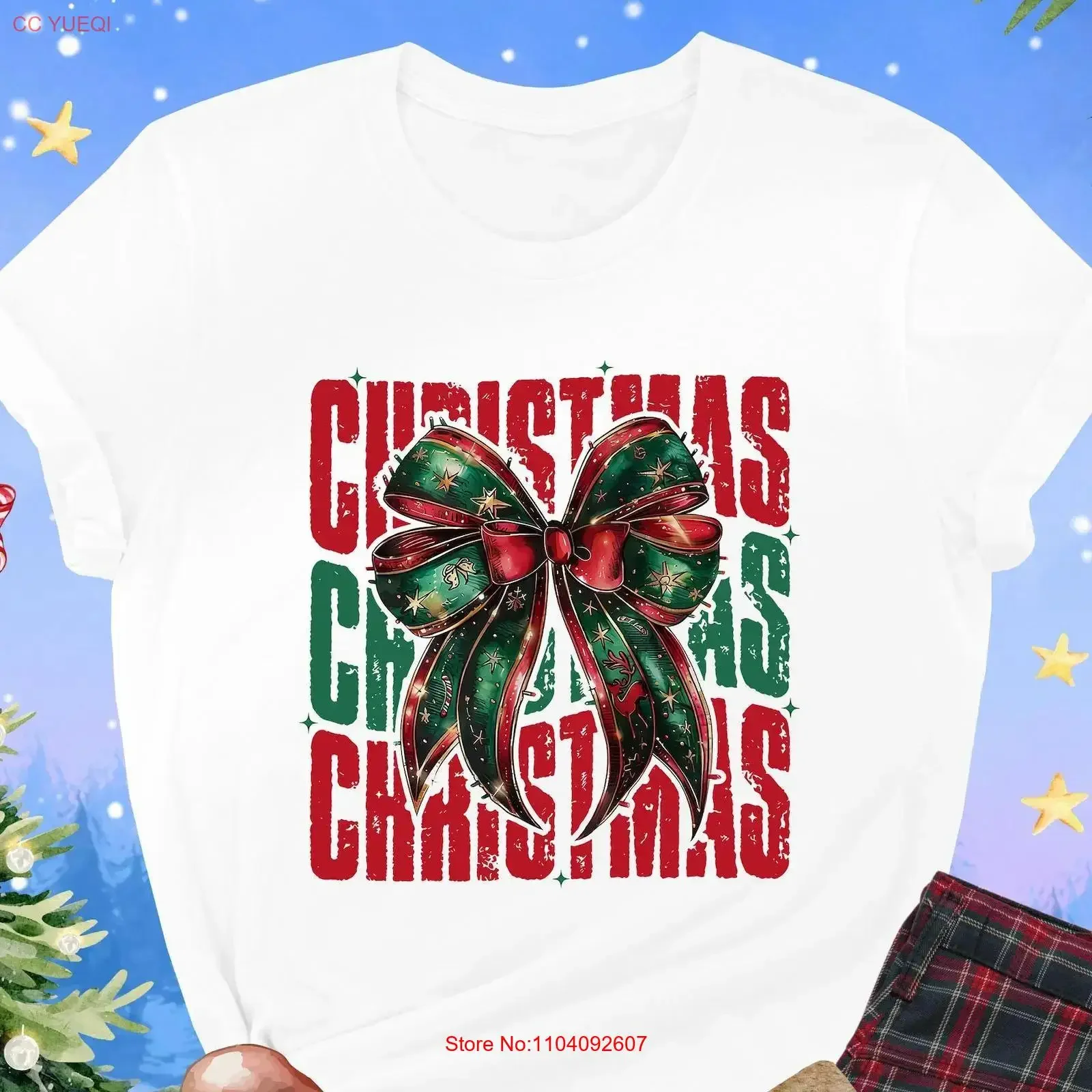 Christmas Coquette Bow T Shirt Xmas Women Girly Season Cute Girls s vintage Washed designer clothes homme graphic Slightly
