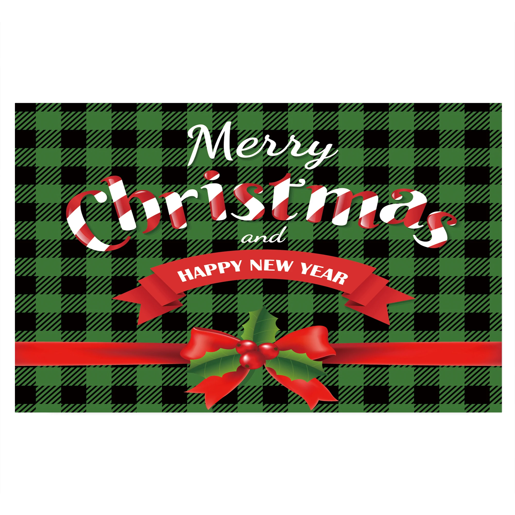 

Christmas And Happy New Year Doormat Rubber Bathroom Kitchen Mat Garden Garage Door Floor Mat Non-Slip Carpet Entrance Rug