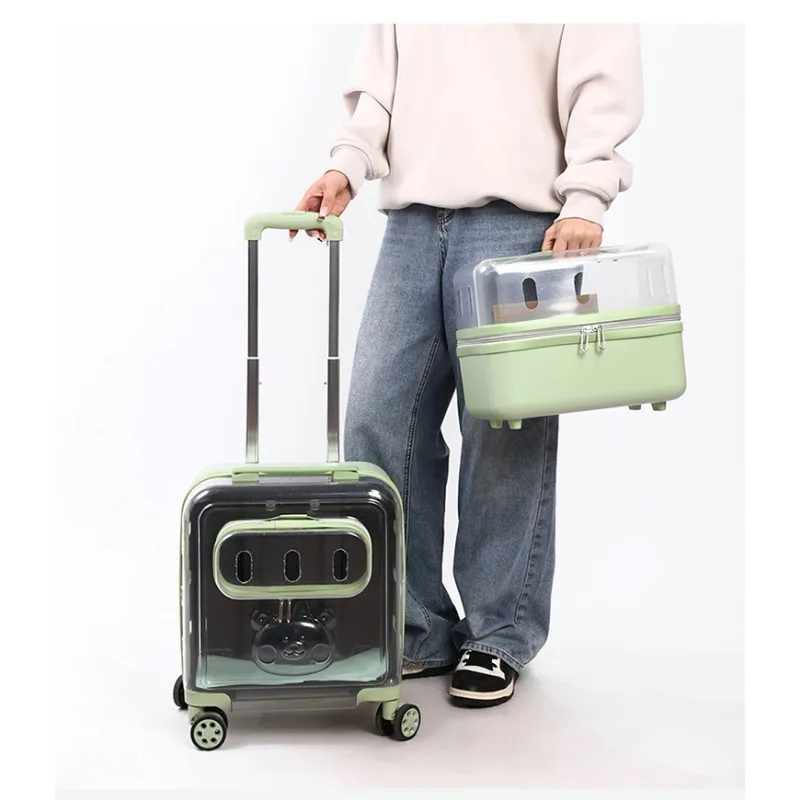 Transparent Pet Suitcase Small Cat Suitcase Spacecraft Handheld Bag Shoulder Bag Small/big Dog Pet Suitcase with Breathable Hole