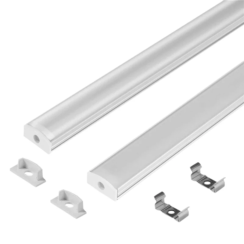 1M kanał aluminiowy LED dla 3528 5050 LED pasek w kształcie litery U/V wspornik zbiornika kolor biały mleczny pokrywy/przezroczysta osłona profil