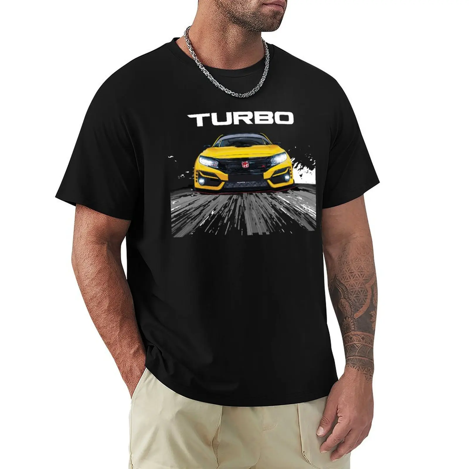 

Turbo JDM Spoon FK8 Hatch anime style T-Shirt valentines clothes boys animal print oversized graphic tee mens clothing