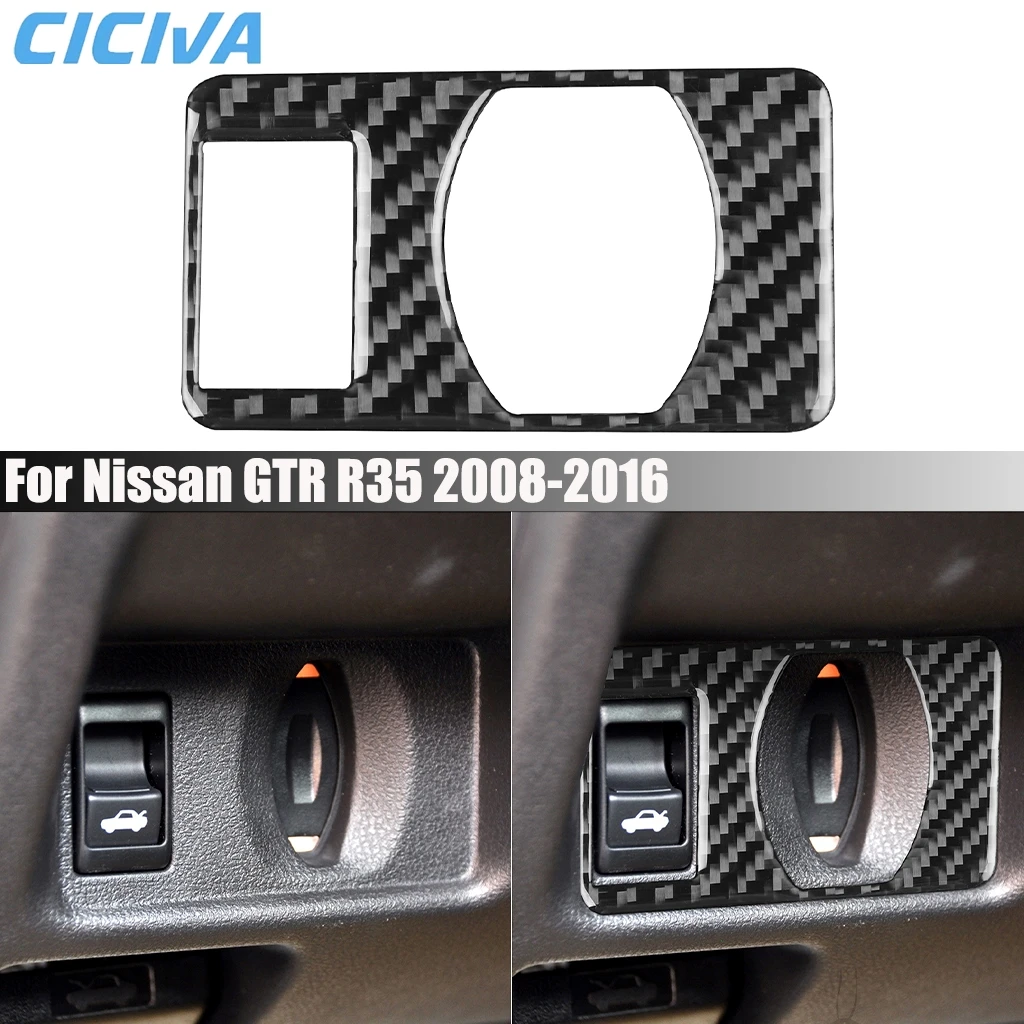 

Автомобильные аксессуары из углеродного волокна, переключатель багажника, декоративная панель, внутренняя крышка, модифицированная наклейка на отделку для Nissan GTR R35 2008-2016
