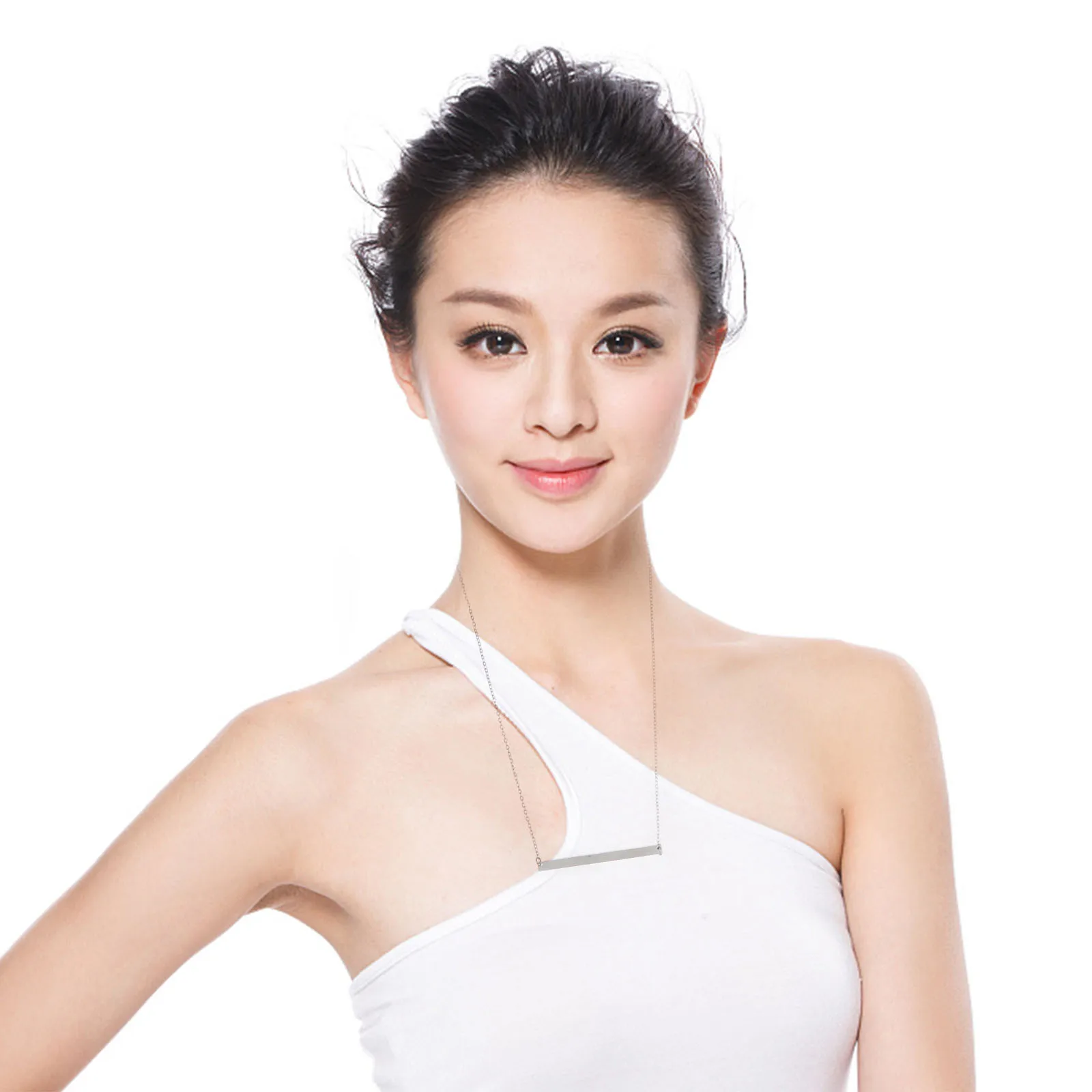 

1pc Stainless Steel Necklace For Women Clavicle Chain Simple Pendant Jewelry Gift Party Wedding Daily Wear Creative Neck Trinket