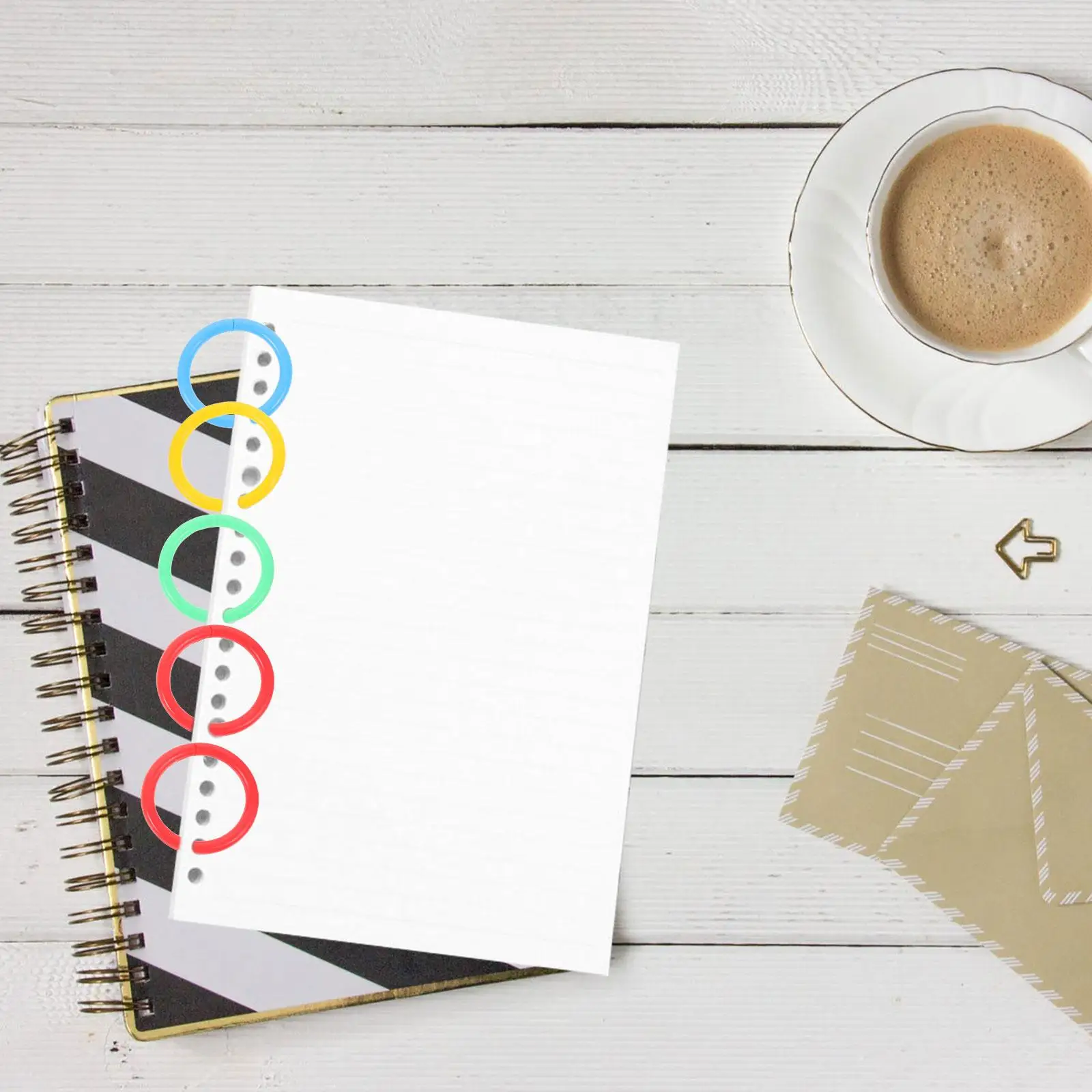 40pcs Colored Loose Plastic Leaf Loose Leaf Binder Book Small Binder Plastic Rings Rings For Index Cards Craft