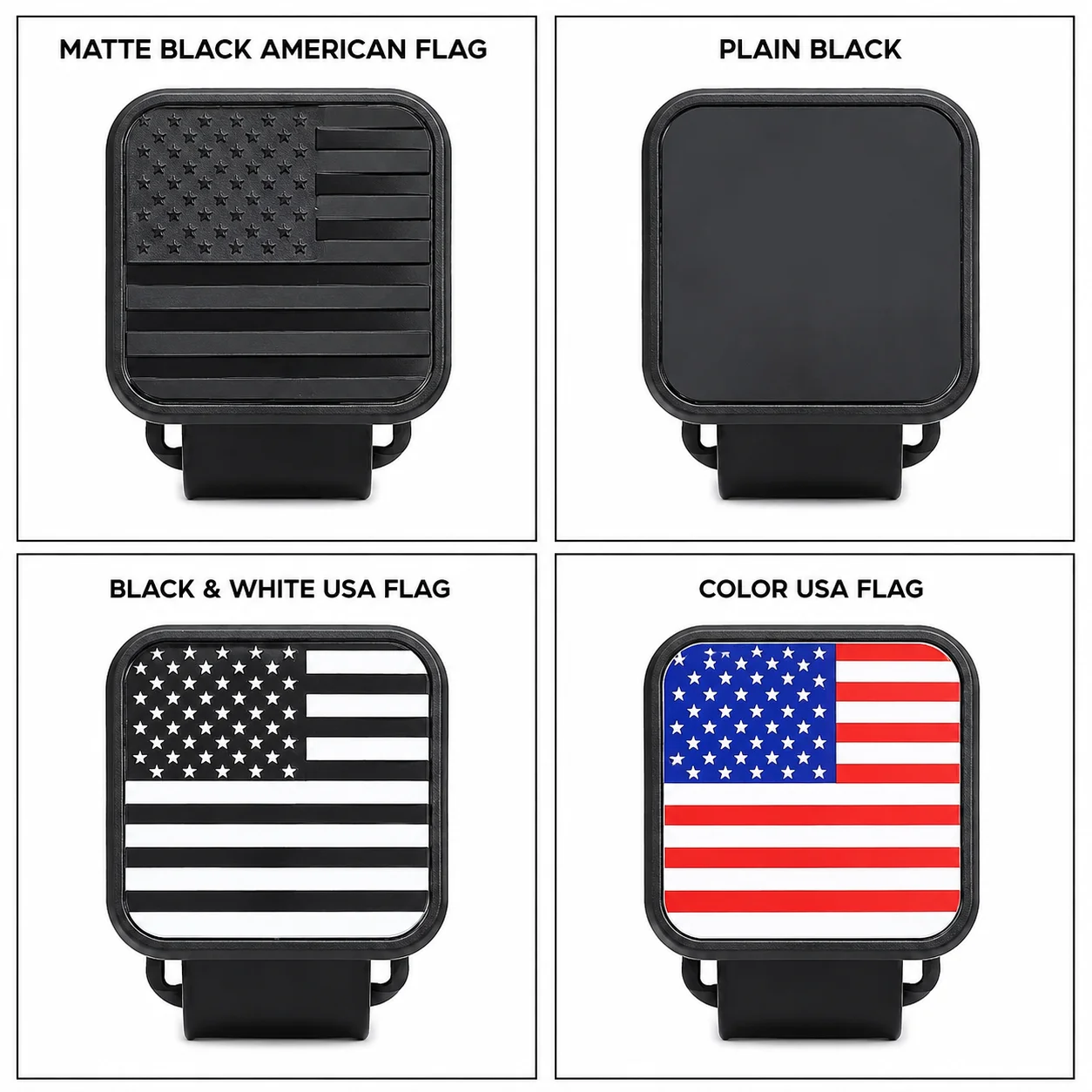 Trailer Hitch Receiver Cover Plug Waterproof Tube Cap Protector Dustproof 2 Inch Receiver Rubber Auto Square Plug Tow Hook Cover