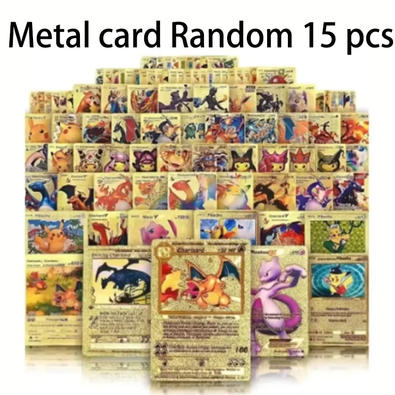 Pokemon Engelse Metal Game Collection Card Anime Figuur Charizard Pikachu Blastoise Mewtwo Battle Collection Carte Card Toy Gift