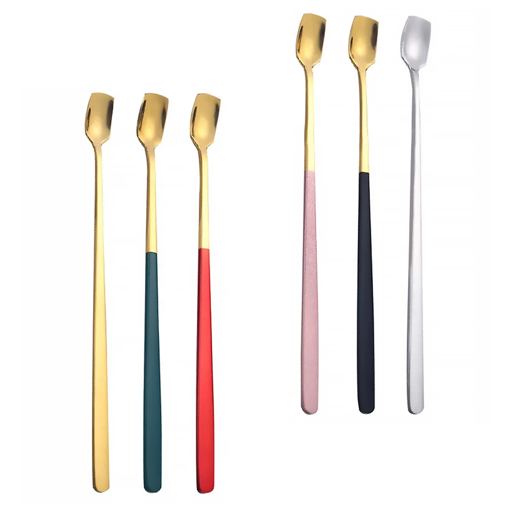 

6Pcs Comfortable Handfeel Coffee Spoons Polished Surfaces Noharm Stainless Steel Stirring Spoons Cup Spoon Coffee Spoon