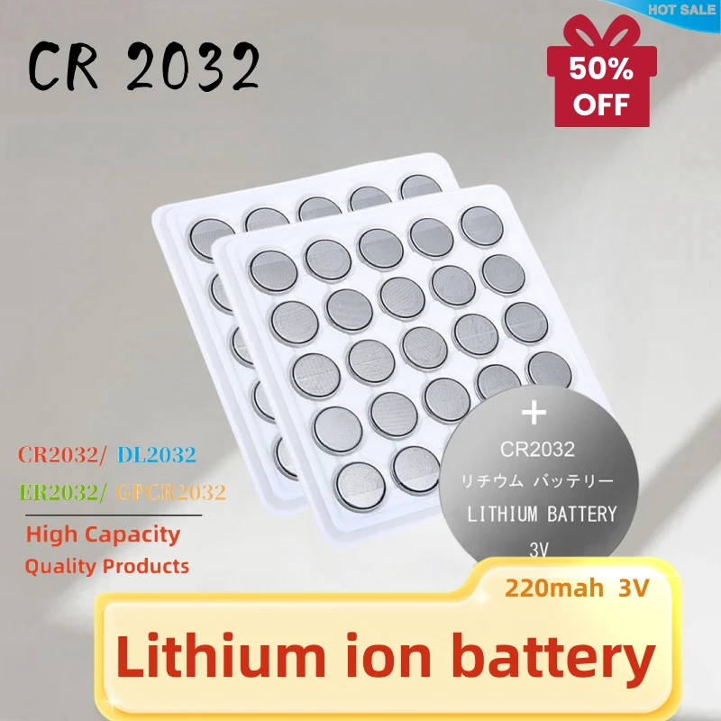 25-100pcs CR2032 3V Lithium Button Cell Coin Battery for Computer Motherboard Car Remote Control DL2032 Cr 2032 KCR2032 ECR2032