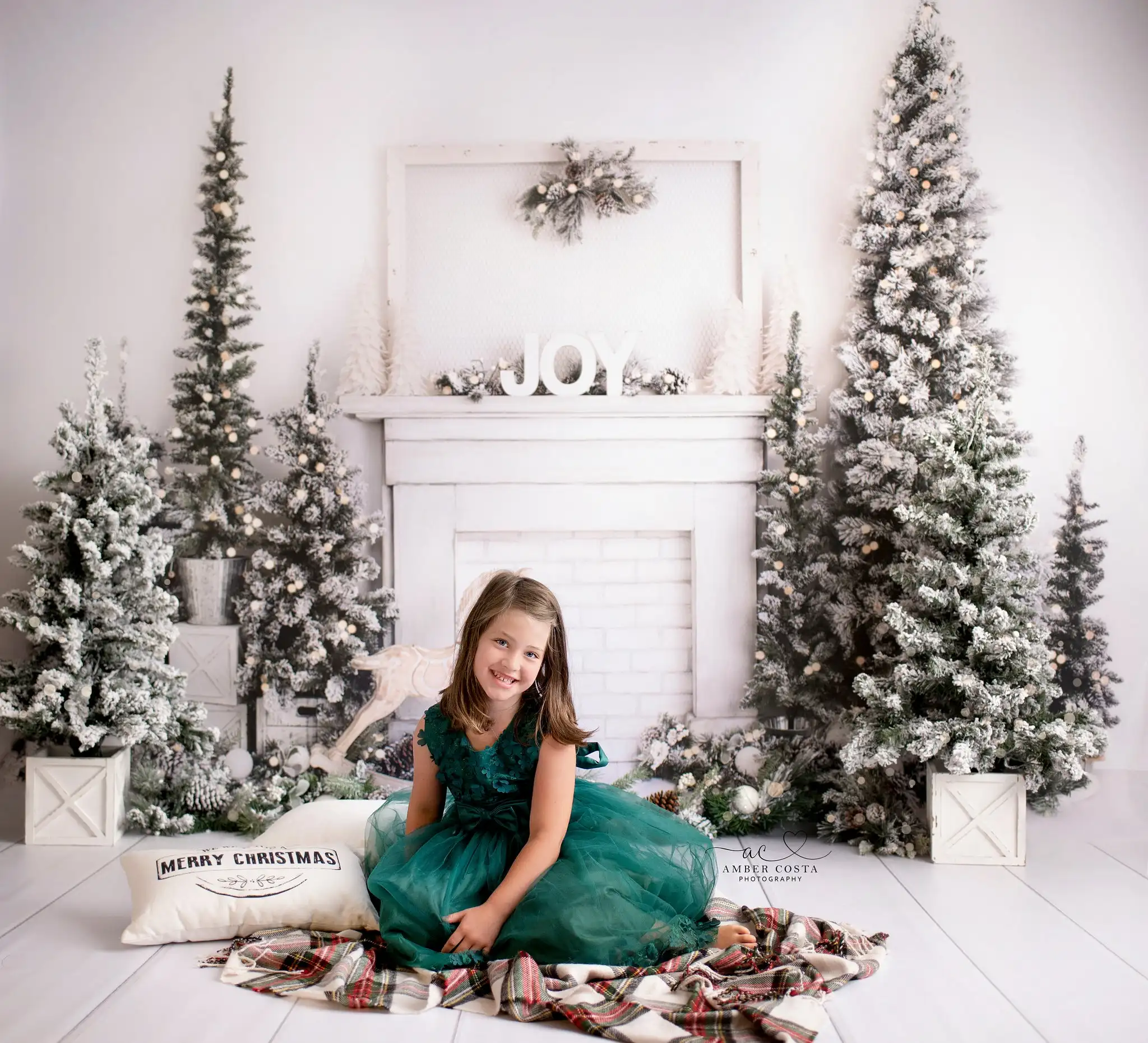 White Christmas Backdrops Kids Baby Photography Prop Child Adult Decors Xmas Tree Joy Trojans Photo Backgrounds