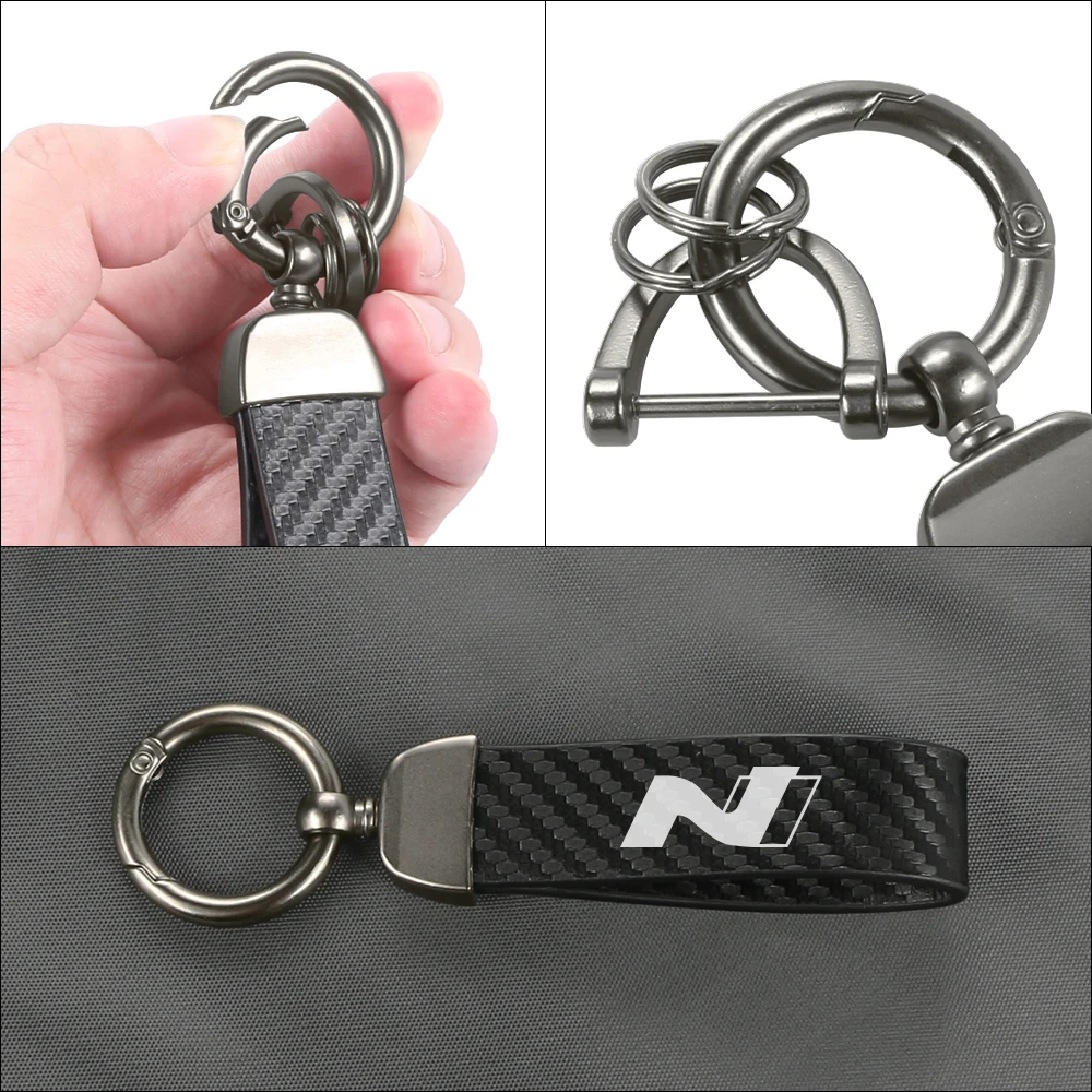 For Hyundai n nline tucson sonata kona veloster n i30 i20 elantra Auto Styling Accessories PU Leather Car Decorative Keychains