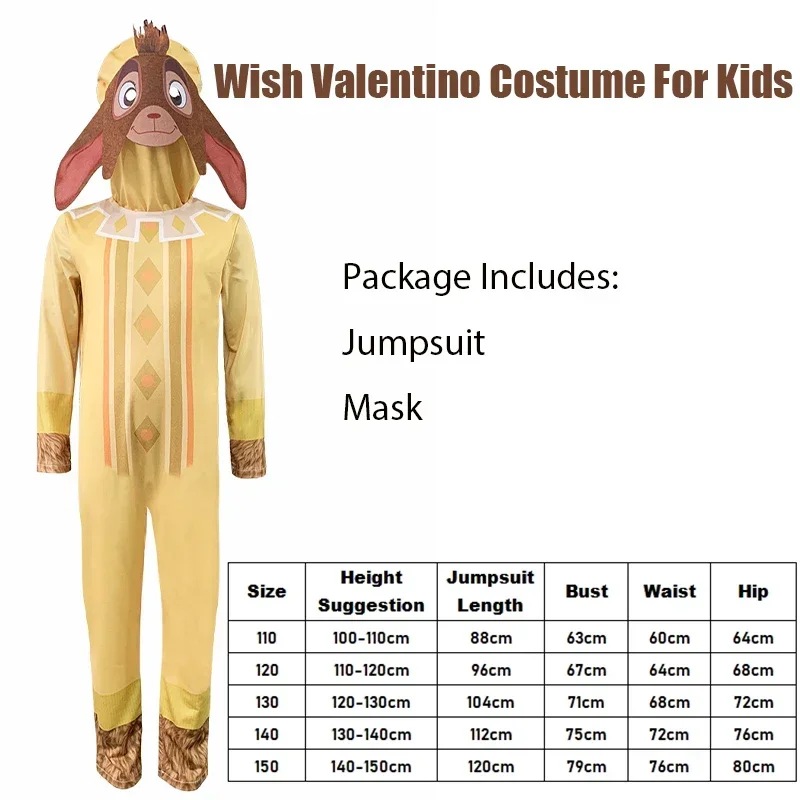 Unisex Movie Boy Girl Cute Yellow Sheep Jumpsuits With Mask Purim Halloween Cosplay Wish Valentino Child Costume
