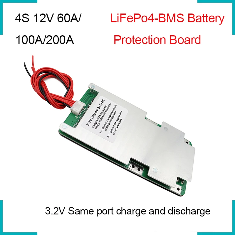 

4S 12V 60A/100A/200A Lifepo4 Battery Protection Board BMS 3.2V Same port Lithium Iron Phosphate PCM 12.8V Enhance/Balance