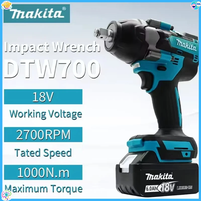 

Бесщеточный электрический гайковерт Makita DTW700, аккумуляторная дрель-шуруповерт, бесплатная доставка, высокий крутящий момент