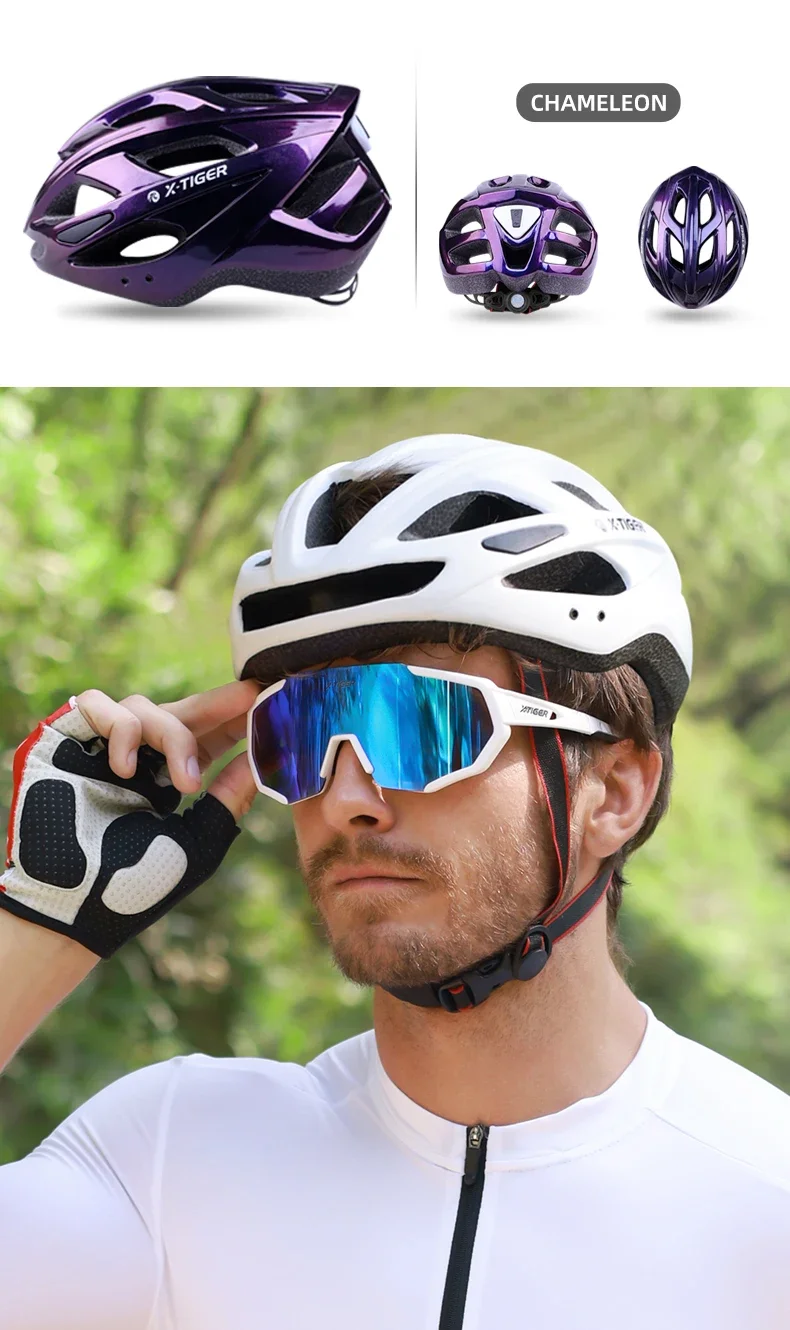 X-TIGER Fahrradhelm, LED-Rücklicht, atmungsaktiv, einteilig, für Mountain Road, Sport, Fahrradhelm, wiederaufladbar, mit Krempen-Design – Detail 19