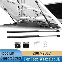 2Pcs Car Hood Lift Struts Support Bar Rods for Jeep Wrangler JK 2007-2017 Corrosion-Resistant Piston Hydraulic Struts Rods