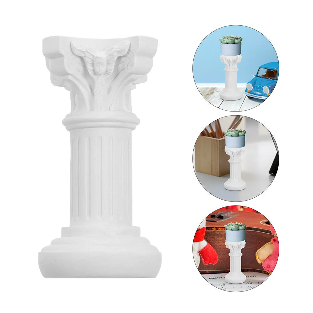 

2 Pcs Roman Column Statue Ornaments Pillars Columns European Style Decorate Home Mini Decorations Synthetic Resin