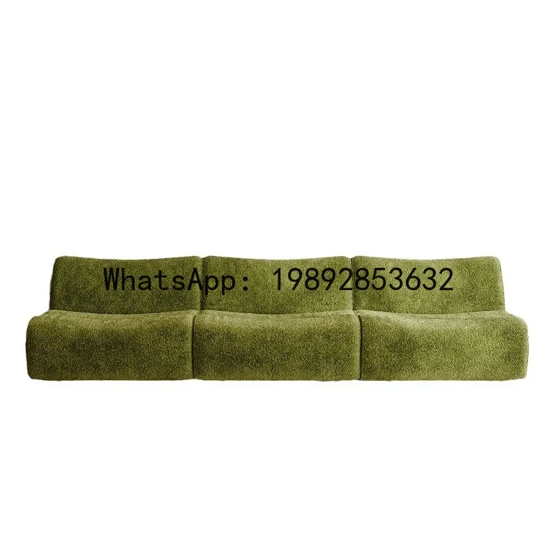 LYY Mid-Century Wabi-Sabi Style Sofa French Retro Creative Modular Sofa Single Chair Living Room Curved Sofa Set
