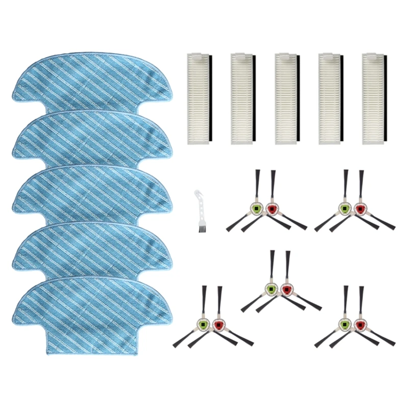 Seitenbürstenzubehör Mopptuch-Set für Ecovacs Slim 2 D36A TCR-S DA611 Roboter-Staubsauger Ersatzbürstenteile