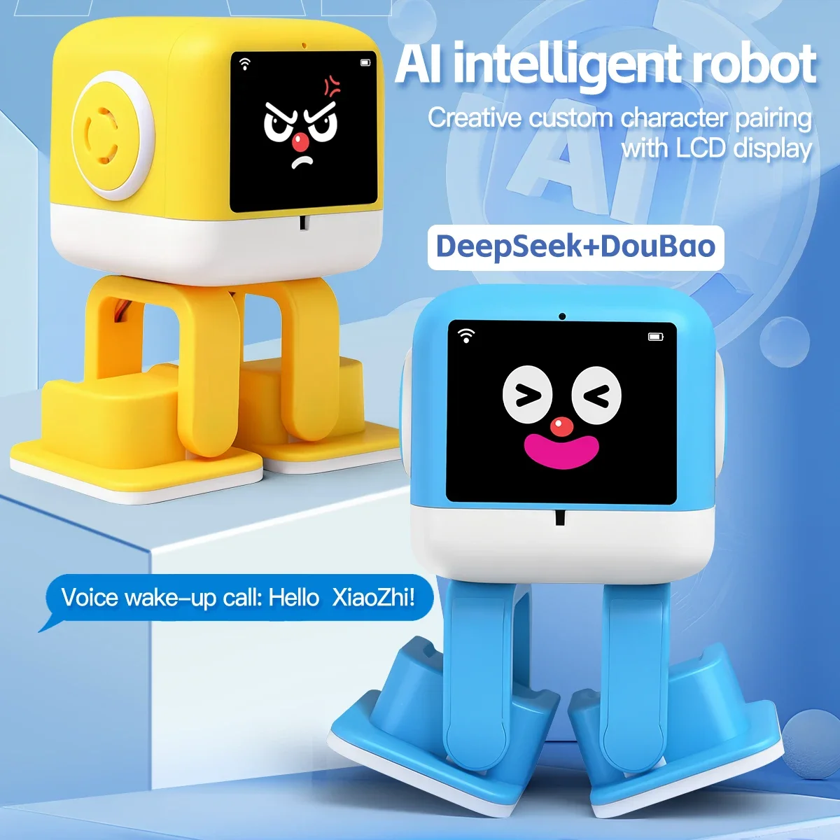 WLtoys AI Intelligenter Roboter mit integrierter DeepSeek Intelligent Voice Touch Unterbrechung Musik Tanzbewegungen Kinderbegleiter