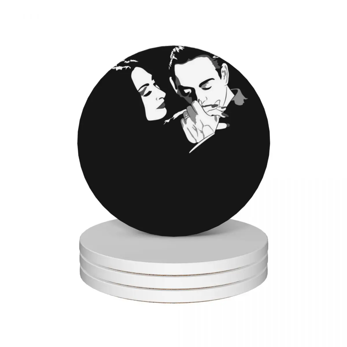 

Gomez & Morticia Ceramic Coasters (Set of 4) Cup for tea cup holder Coasters