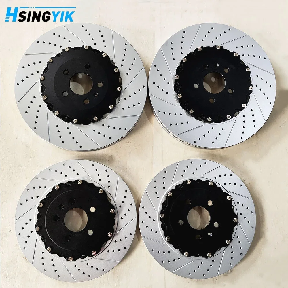 Hsingyik High Performance Custom Design Aluminum Hat 2 Piece Brake Rotors Disc For Audi S6 S7 RSQ8 RS7 SQ7 Brake Rotors