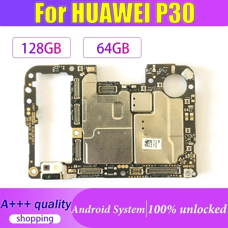 100% Original Logic Board For HUAWEI P30 Motherboard With Full Chips Unlocked 64GB 128GB ROM 6GB 8GB RAM Mainboard