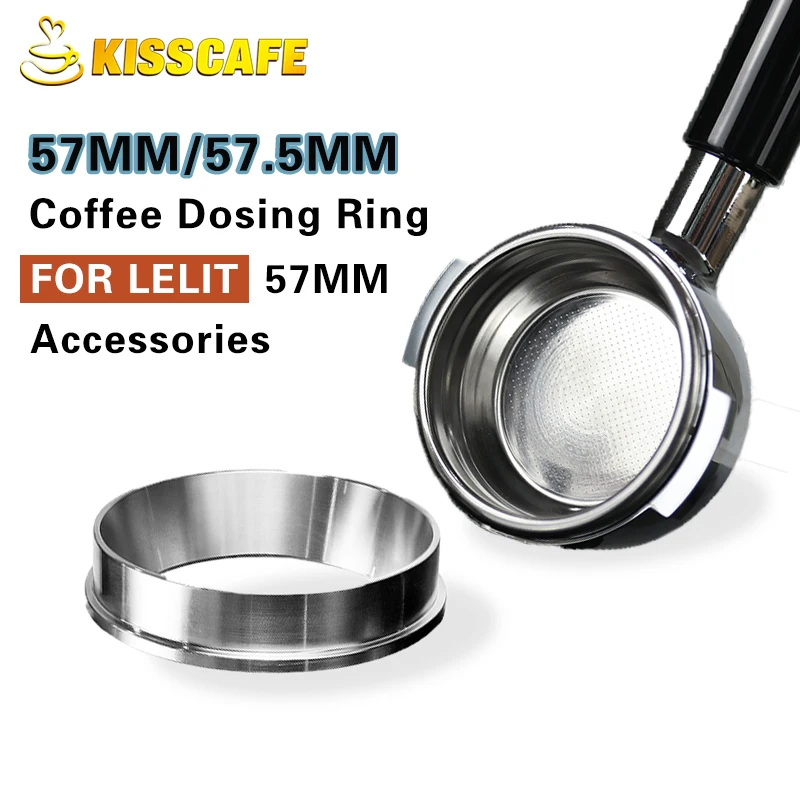 57MM 57.5MM Coffee Dosing Ring 304 Stainless Steel For Lelit Funnel Portafilter Coffee Accessories Espresso Barista Tools