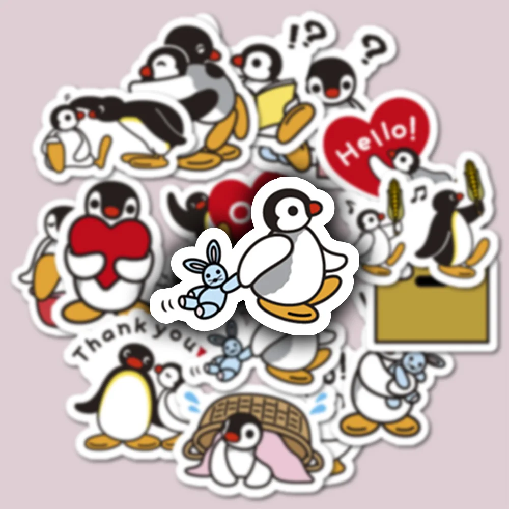 16 Uds dibujos animados Pingu hermana pequeña Pinga pegatina monopatín maleta guitarra tetera Deco funda de teléfono impermeable
