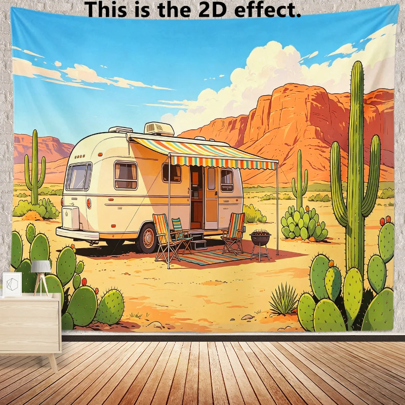Desert Camper Background Cloth Hanging Cloth Bedroom Bedside Decorative Wall Cloth Dormitory Tapestry