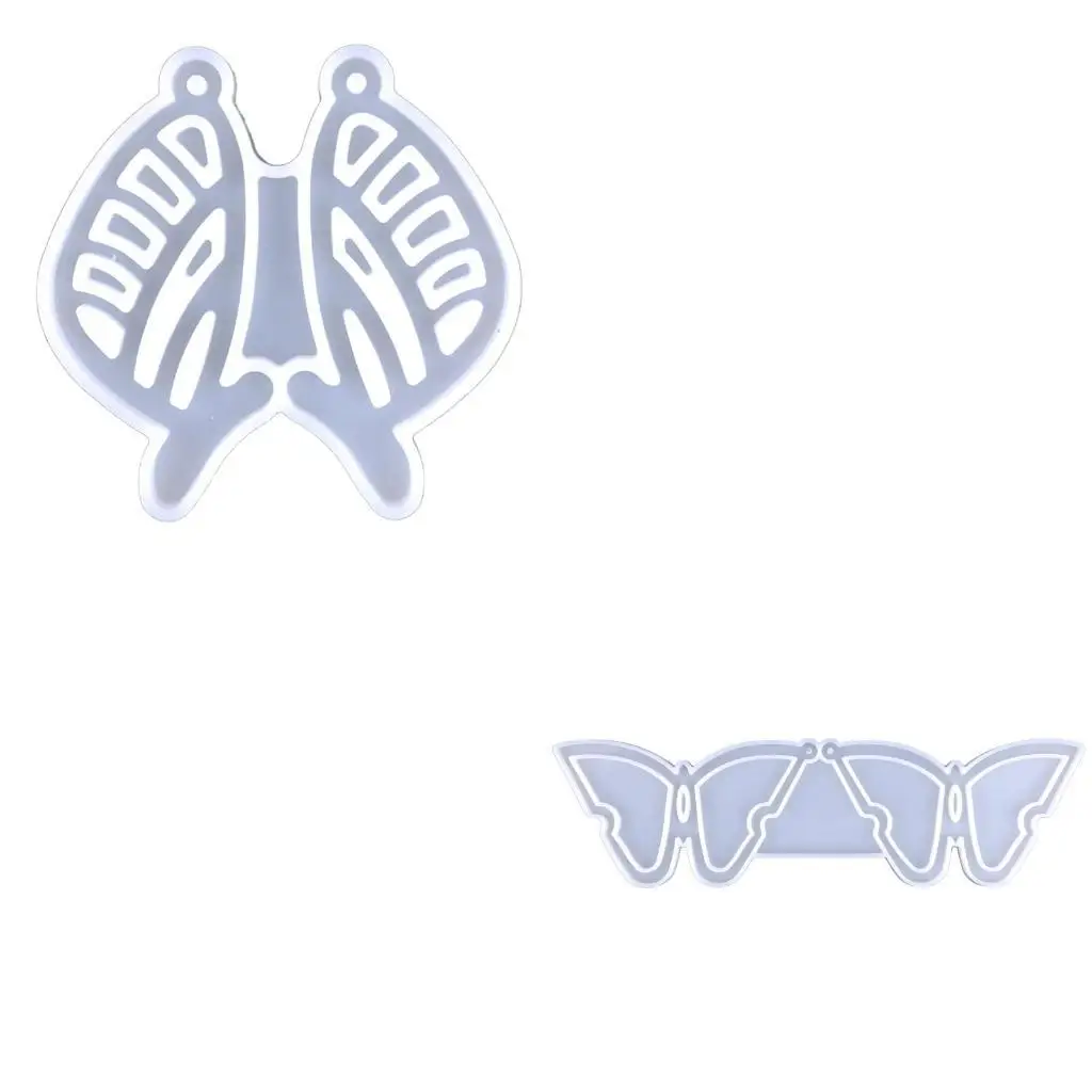 

9HJK Diy for Butterfly Earrings Charm Mould for Key Pendant Decoration Mirror Silicon