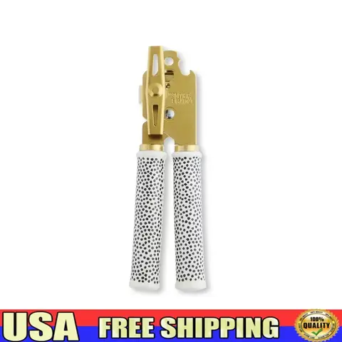 Can Opener Durable Metal Ceramic Dot Handle Comfort Grip Non Slip Easy Use Kitchen Tool Canned Vegetables Fruits Beans