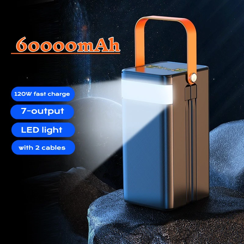 

120W Fast Charging Power Bank 60000mAh Portable Large Capacity Power Bank for Xiaomi Mobile Phone Outdoor Camping Power Bank