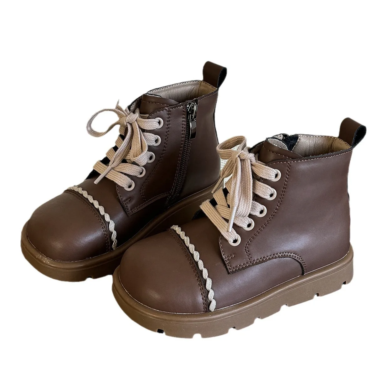 

Autumn Winter New Children's Boys Girls Short Boots Kids Toddler Fashion England Style Soft Bottom Leather Boots