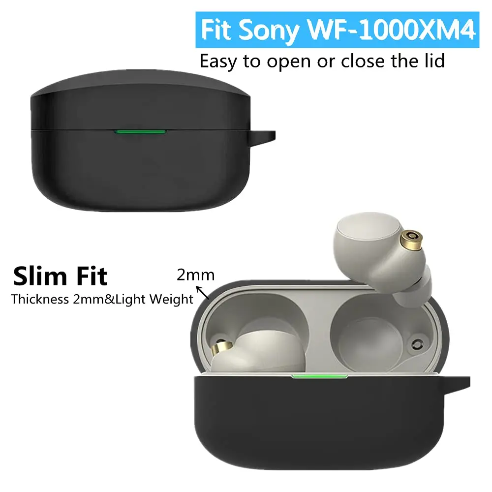 2023 New For Sony WF-1000XM5 Case Earbuds Protector Sleeve with Key Chain Soft Silicone Protector Cover For Sony WF-1000XM5 Case