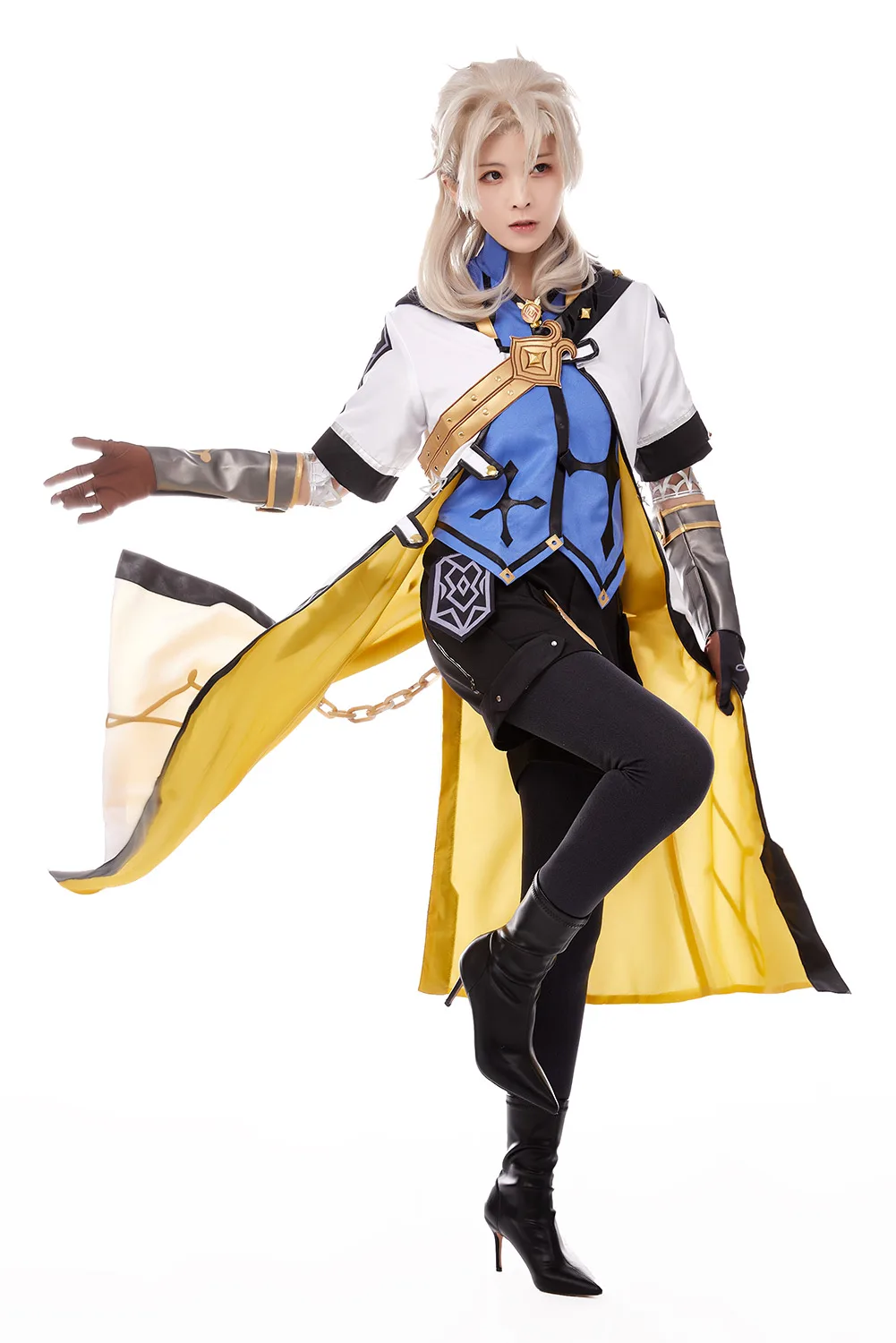 Game Genshin Impact Albedo Cosplay Anime Costume Outfits Women Coat Pants Set Clothing Female Halloween Carnival Party Suits