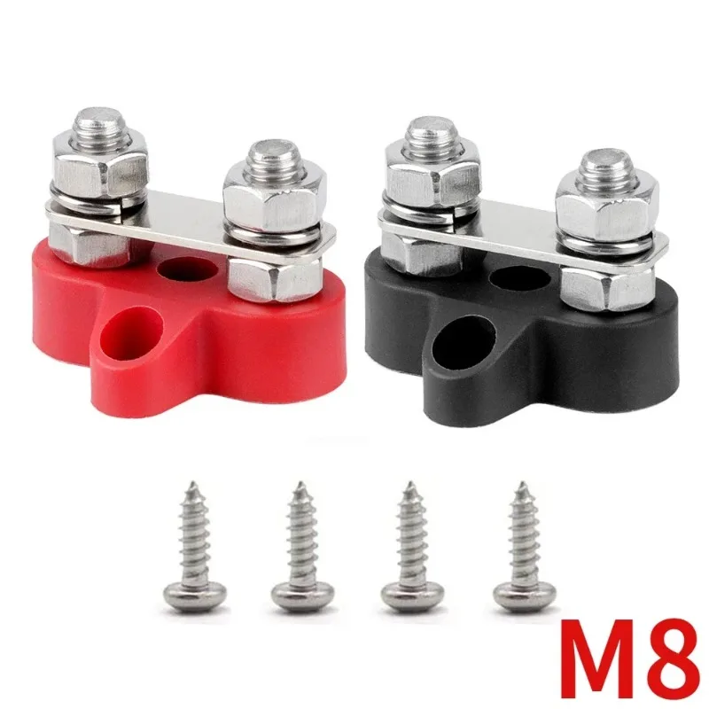 1 Pair M8 Stainless Steel Battery Terminal Bolt for Car RV Yacht Boat Modified Power 48V Connection Screw Terminal