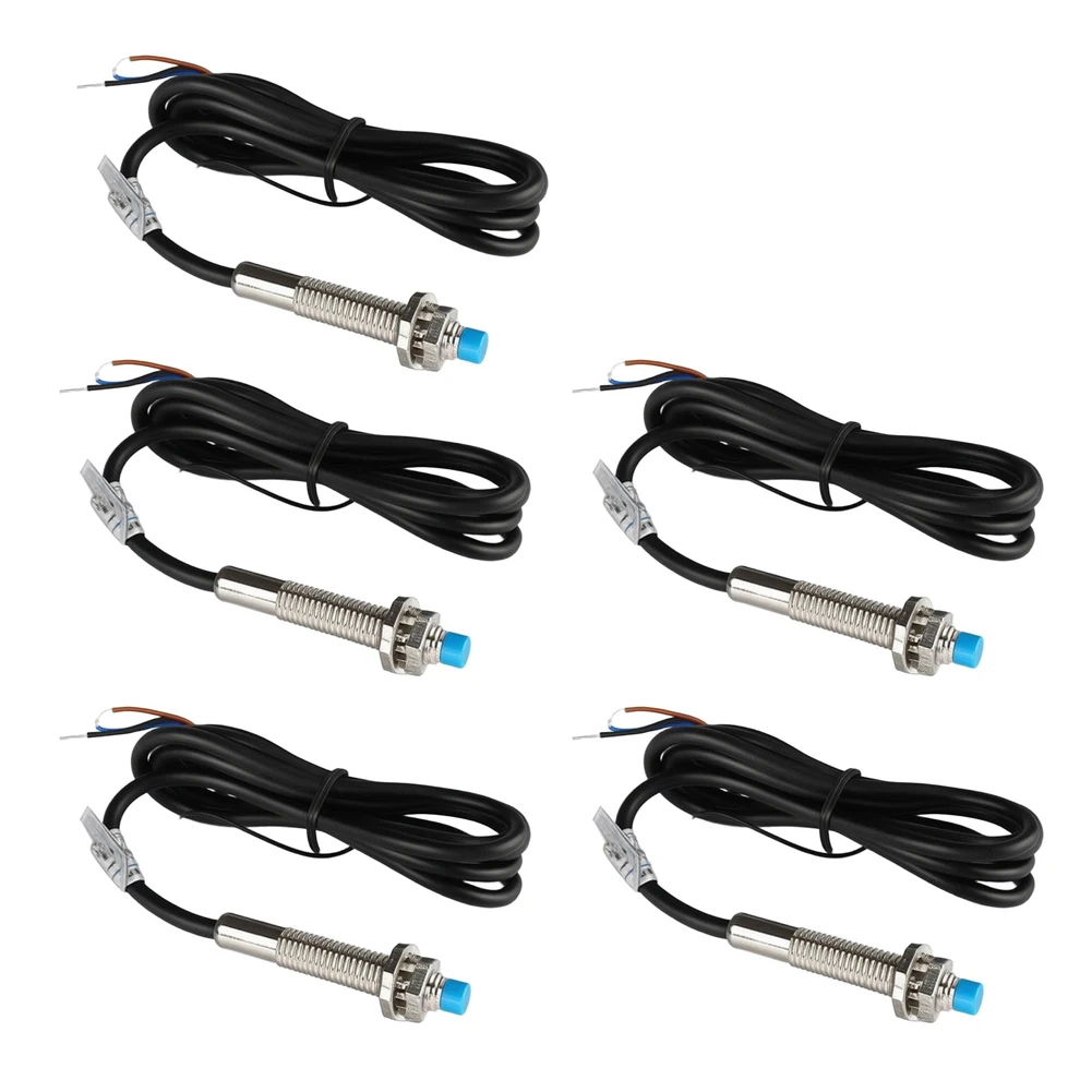 5pcs M8 Inductive For Proximity Sensor LJ8A3-2-Z/BX for Automated Systems 2mm Detection Range 1.2m Cable Length