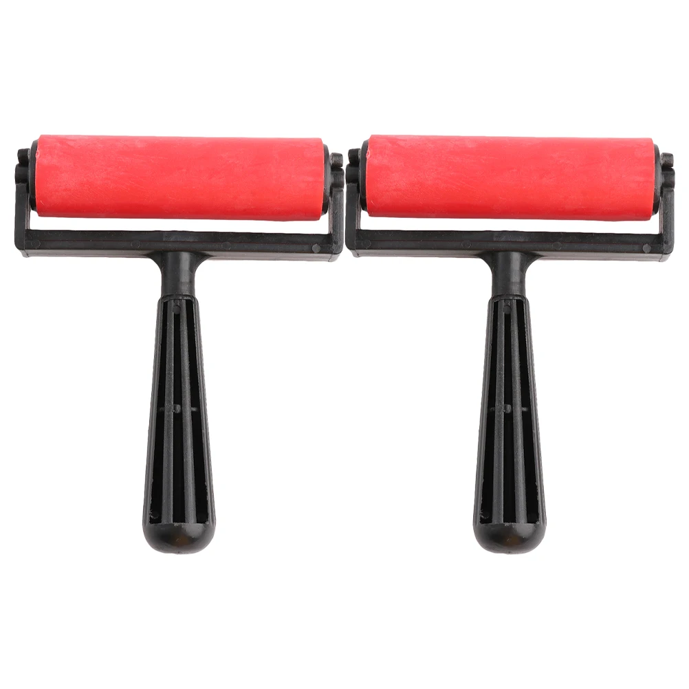 2 szt. 10 cm Plastikowy wałek do druku sitodrukowego do łatwego rozwijania wydruków, łatwy w czyszczeniu, narzędzie artystyczne, materiały malarskie, do stemplowania