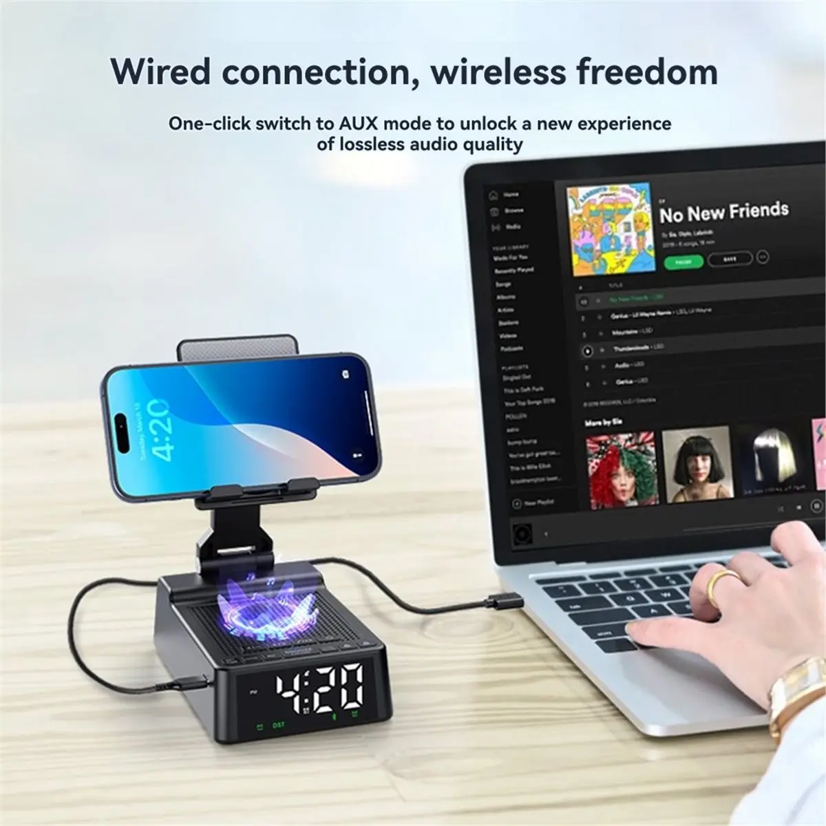 

goodidea Cell Phone Sound Amplifier Cell Phone Stand with Wireless Speaker Mobile Phone Stand and Speaker for Home Gifts
