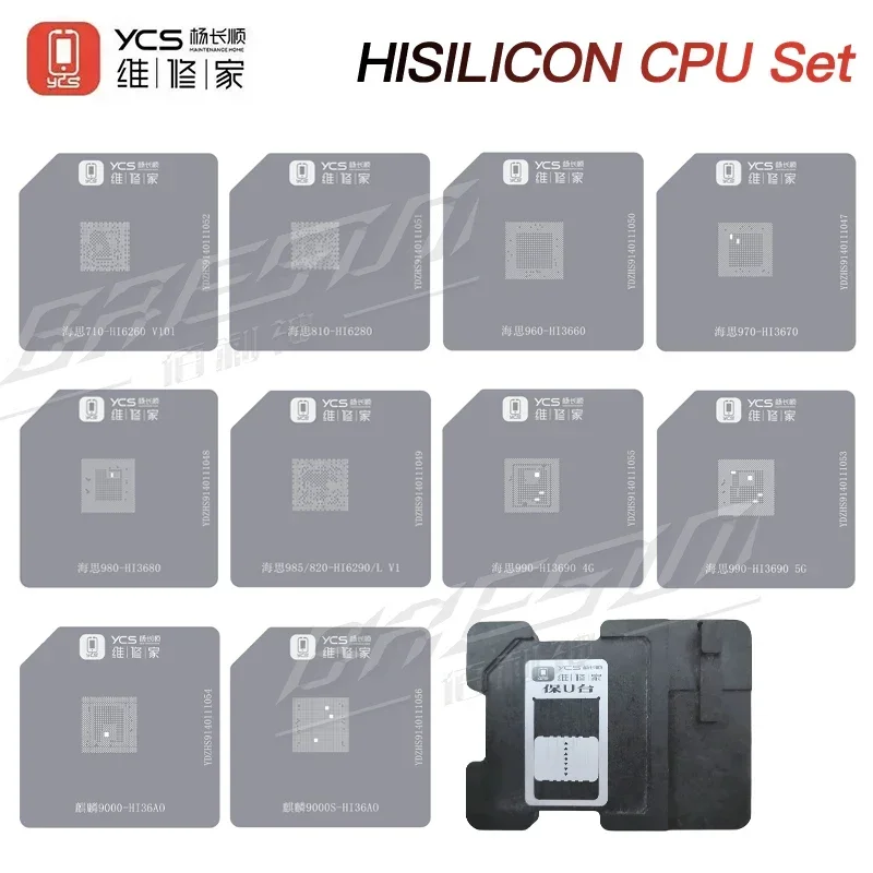 YCS BGA رقاقة المؤقتة IC زراعة القصدير شبكة معدنية آيفون كوالكوم HiSilicon MediaTek SMCPU مجموعة أدوات محطة زراعة القصدير