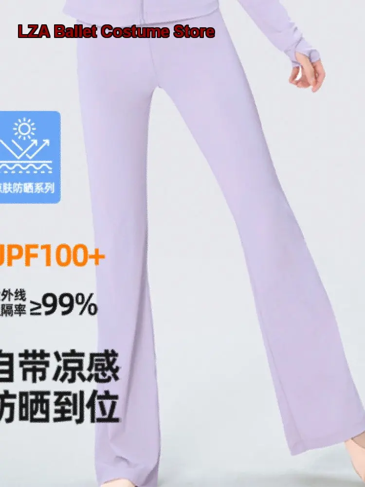children's-girls-dance-pants-practice-pants-bell-bottoms-sunscreen-pants-women's-sports-yoga-body-suit-kids