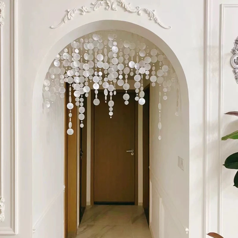 

French shell door curtain partition curtain bedroom bathroom wind chimes wedding decoration bead curtain finished entrance