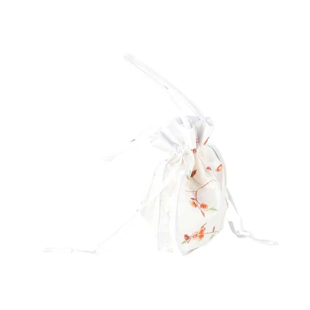 Casual Money Bags Cosmetic Bag Ethnic Style Hanfu Drawstrings Bags Women Flower Handbags Jewerly Packing Bag Small Storage Bags