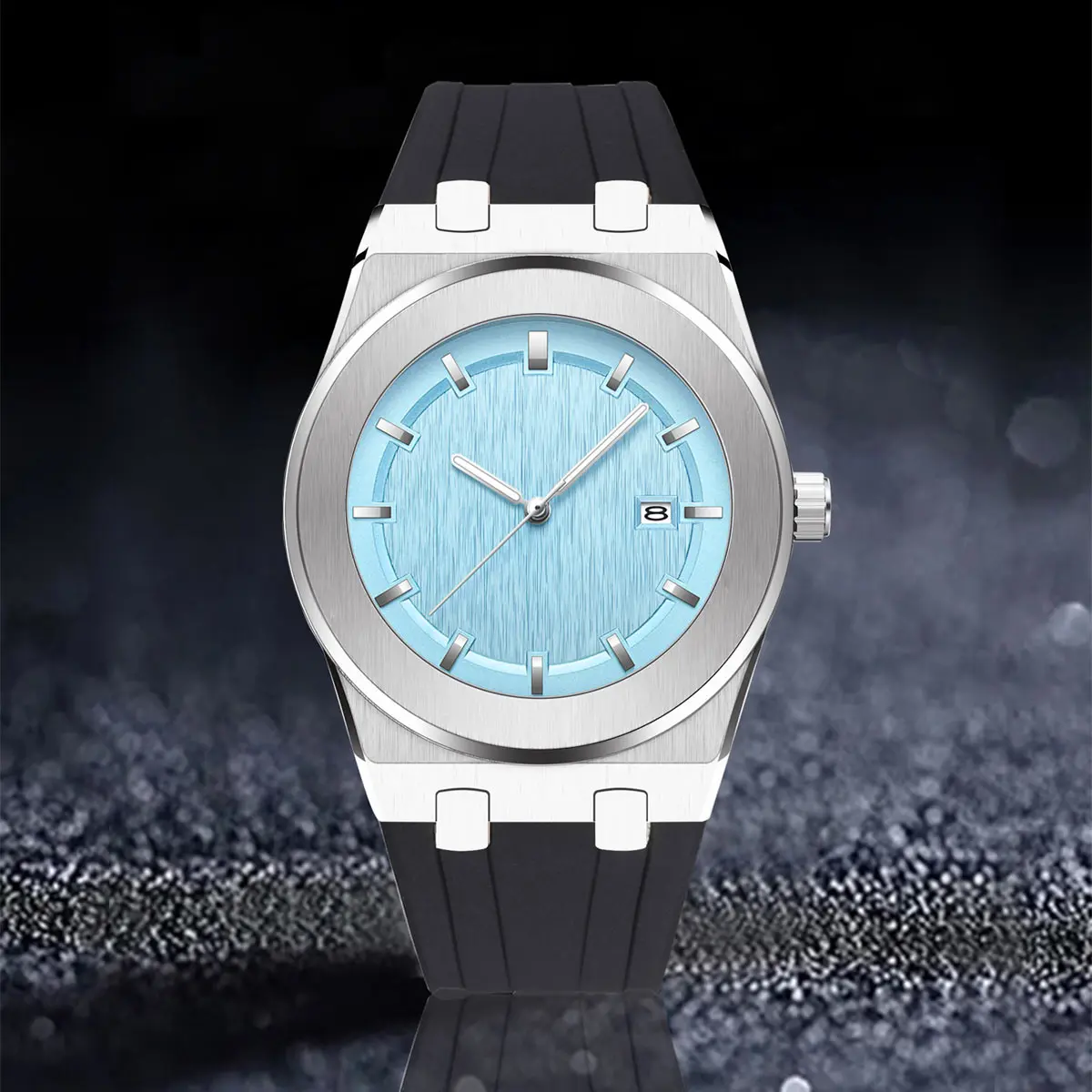 PINTIME Fashion Sport Men\'s Watches Ice Blue Yellow Silicone Strap Waterproof 30m Calendar Fashion Quartz Wristwatch Relogios