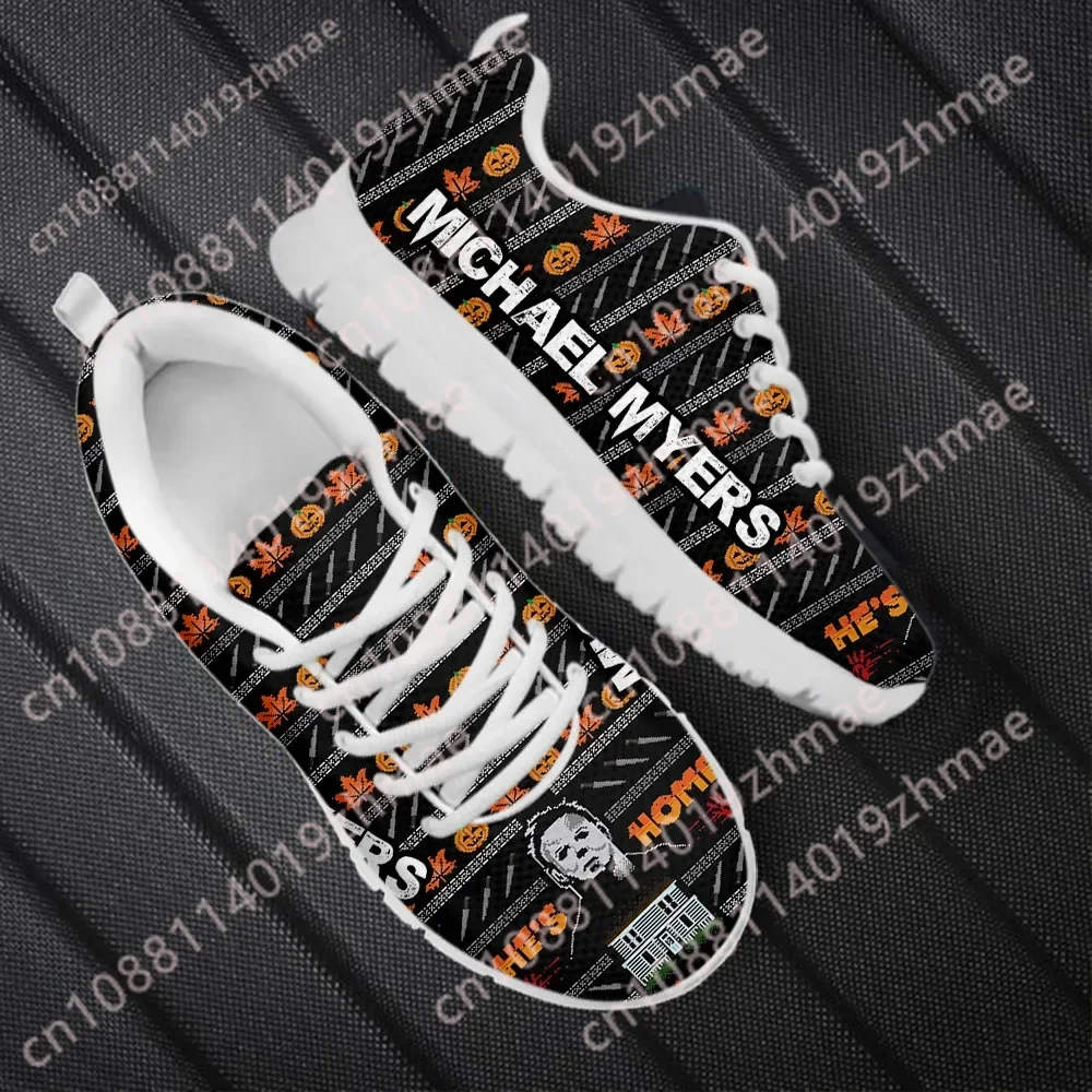 

Кроссовки на шнуровке с принтом Майкла Майерса из фильма ужасов, коллекция 2023 года, для мужчин и женщин, для прогулок на улице