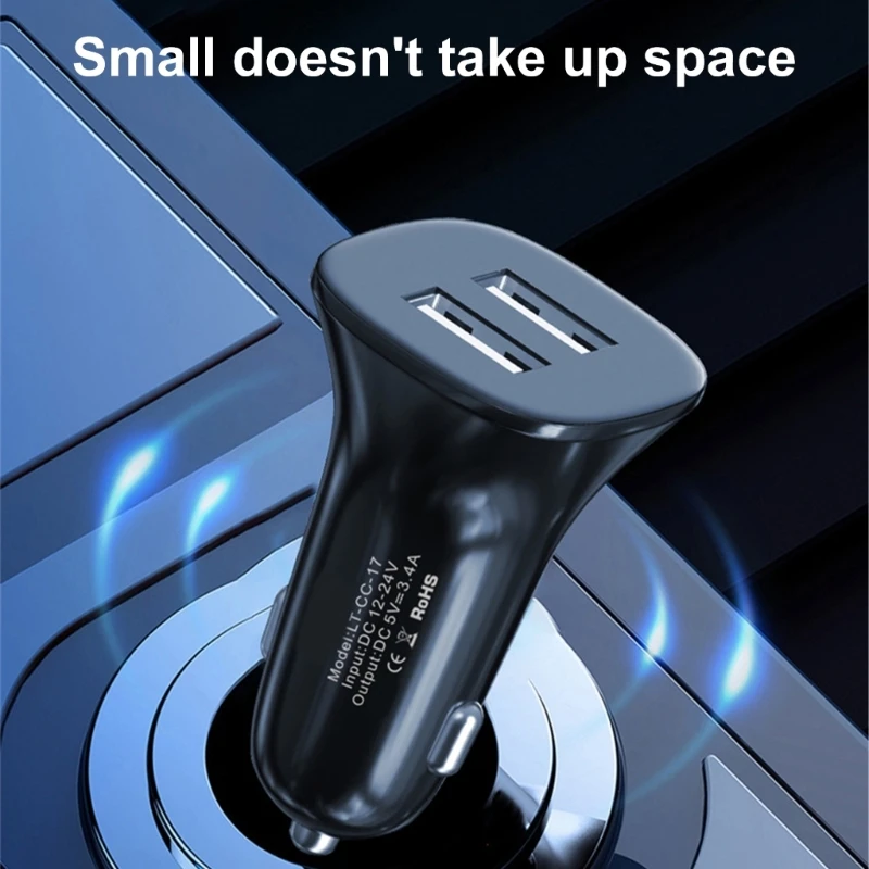 Double USB Car Charger 3.4A Fast Charging Adapter Car Charging Solution for 12V 24V Car Automobiles Truck SUVs Drop Shipping