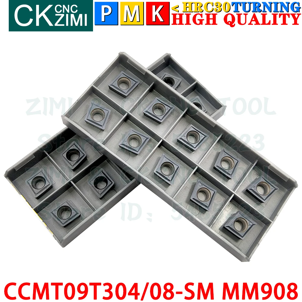 CCMT09T304-SM MM908 CCMT09T308-SM MM908 Sisipan Karbida Alat Sisipan Pembalik Internal Eksternal Alat Pemotong Bubut Logam CNC CCMT09T3 CCMT 09T3 SM MM908 Alat pertukangan