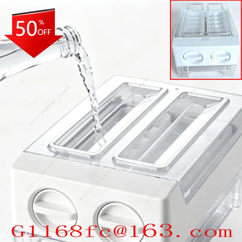 Mobile Ice Making Box for Ice Storage, Small Drawer for Hygiene and Convenience, Refrigerator for Freezing Ice Mold for Fr